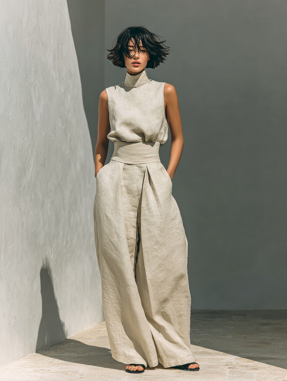 Sofia — Set Blusa e Pantaloni in Lino