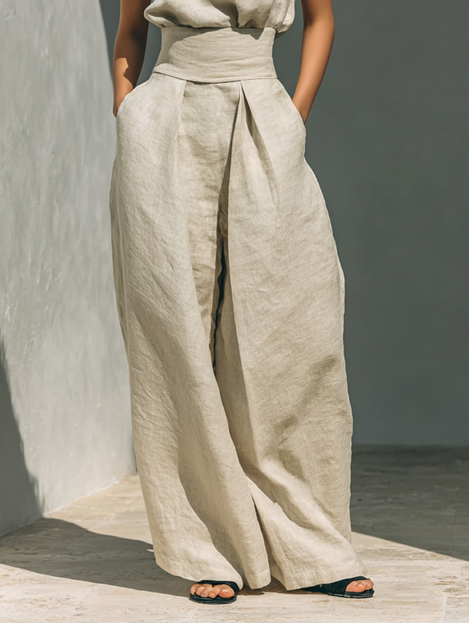 Sofia — Set Blusa e Pantaloni in Lino