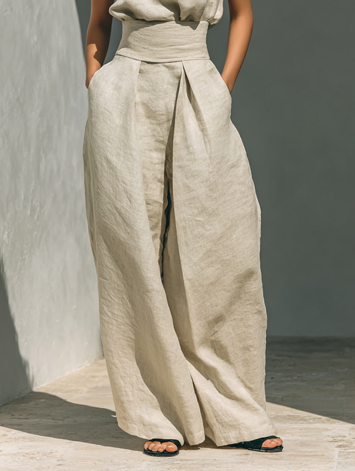 Sofia — Set Blusa e Pantaloni in Lino