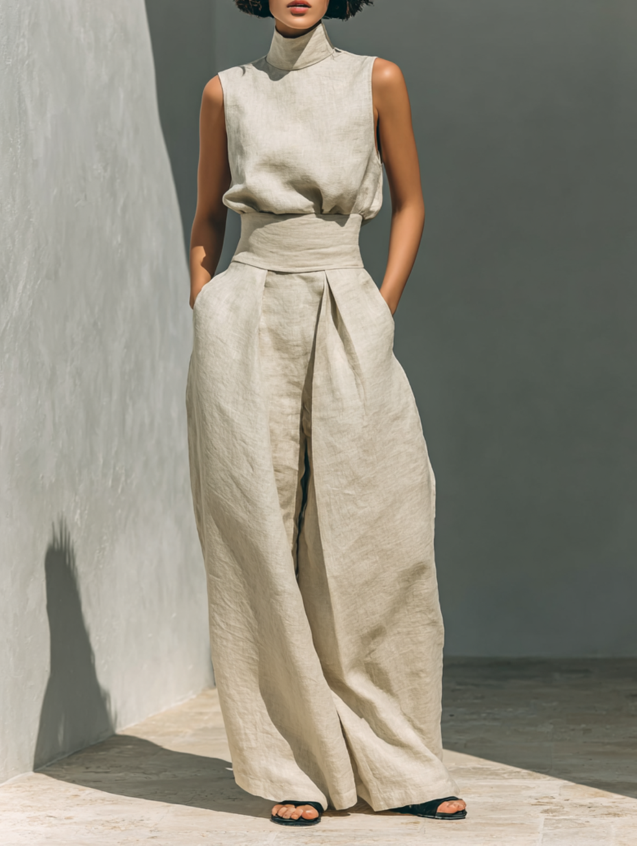 Sofia — Set Blusa e Pantaloni in Lino