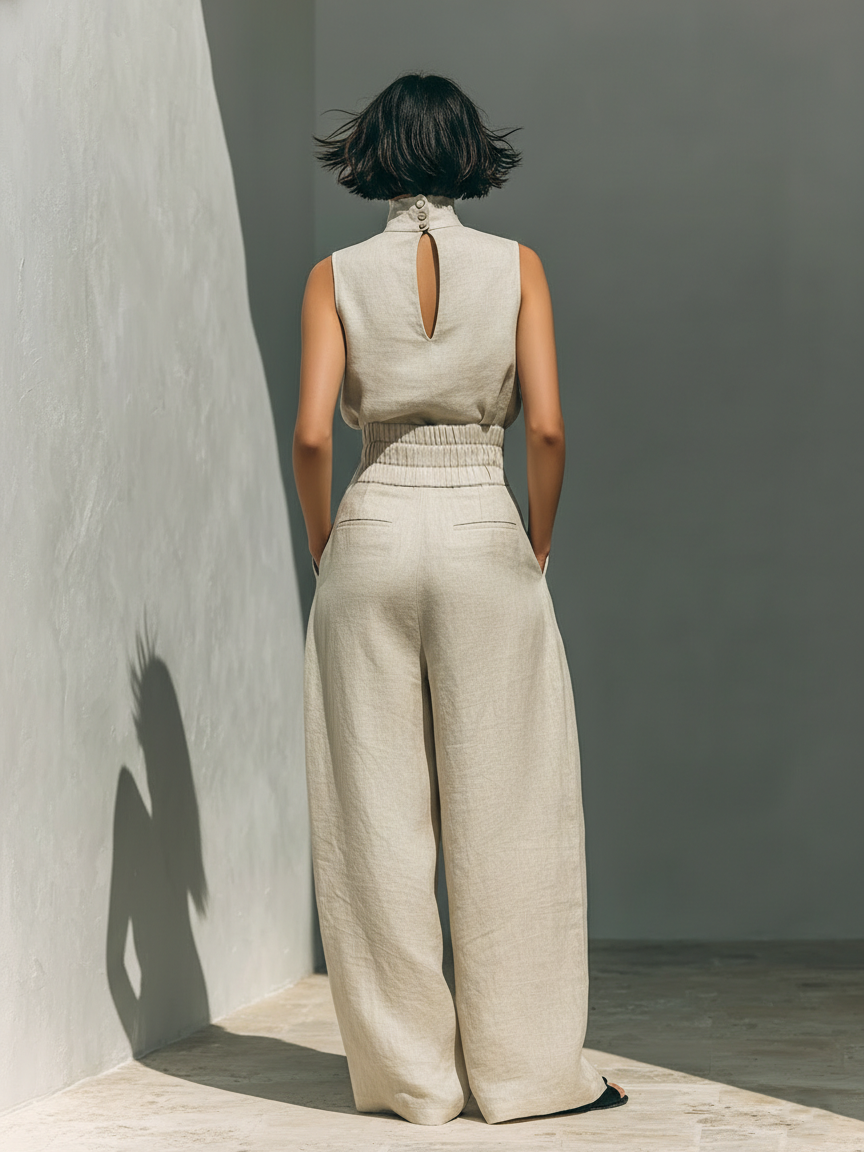 Sofia — Set Blusa e Pantaloni in Lino