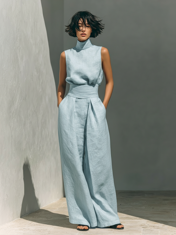 Sofia — Set Blusa e Pantaloni in Lino