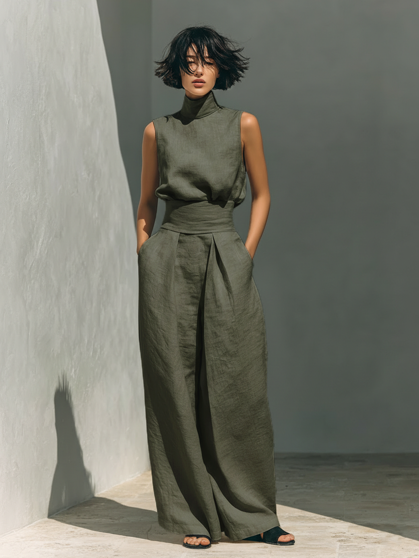 Sofia — Set Blusa e Pantaloni in Lino