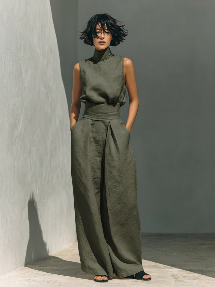 Sofia — Set Blusa e Pantaloni in Lino