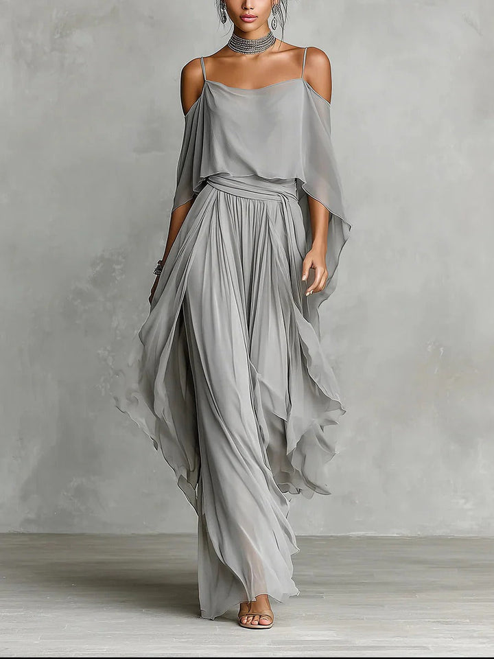 Renata | Set fluido grigio due pezzi