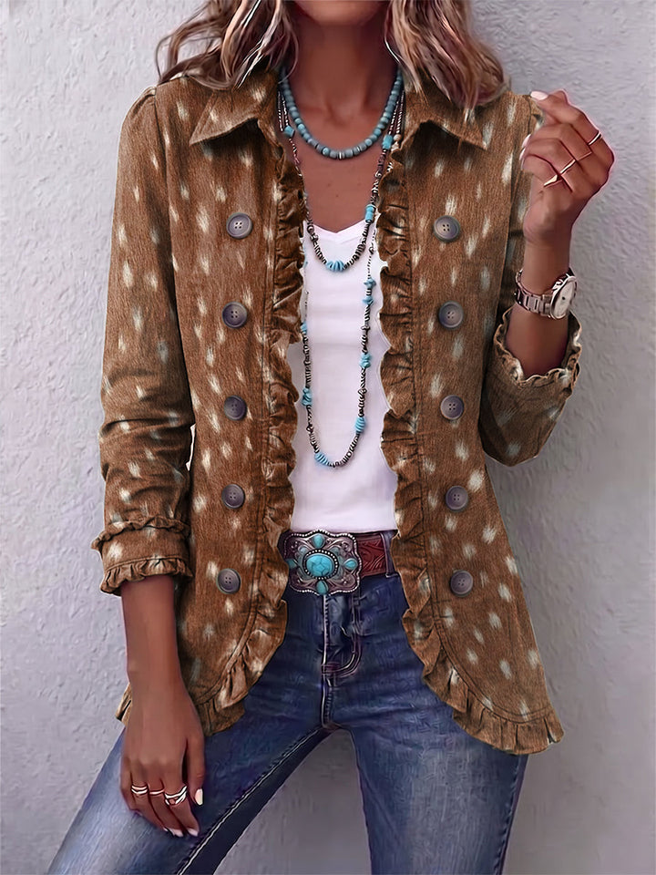 Ninfa | Giacca Stampa Animalier con Volant