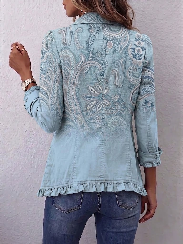 Veneranda | Giacca Fantasia Cachemire Vintage con Volant