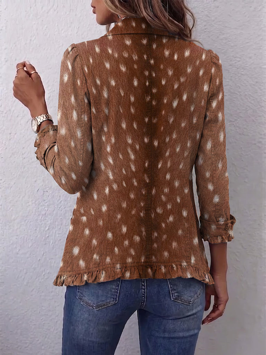 Ninfa | Giacca Stampa Animalier con Volant