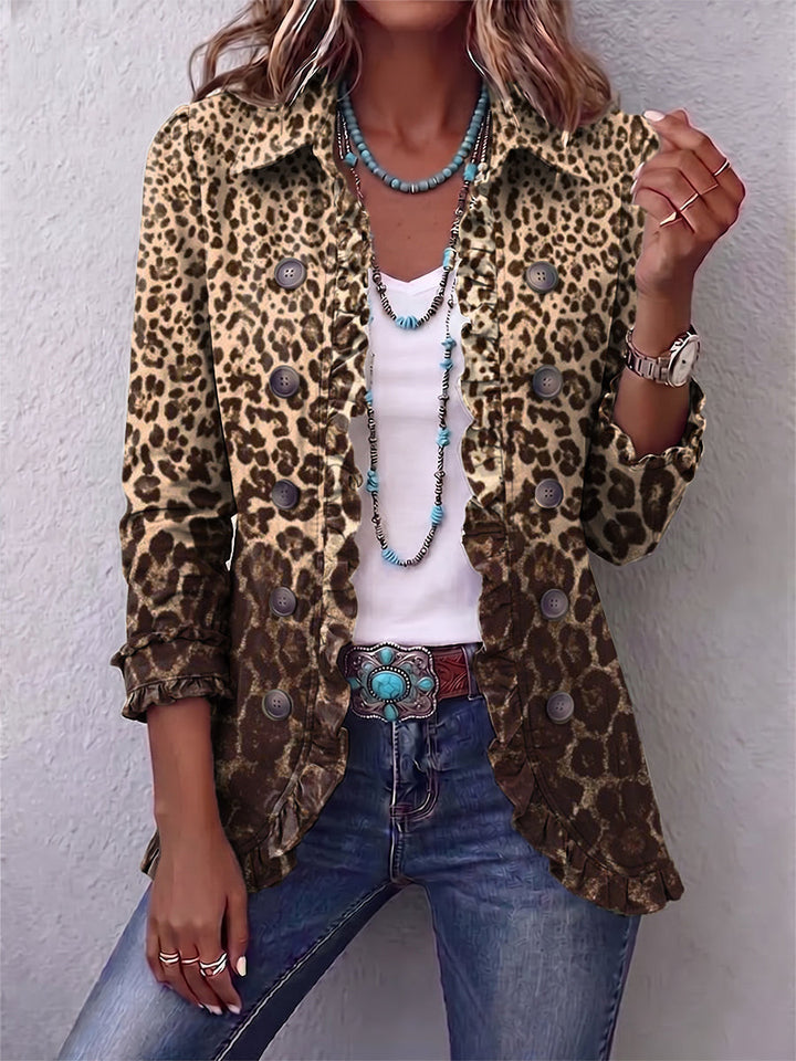 Nazarena | Giacca Leopardo con Volant